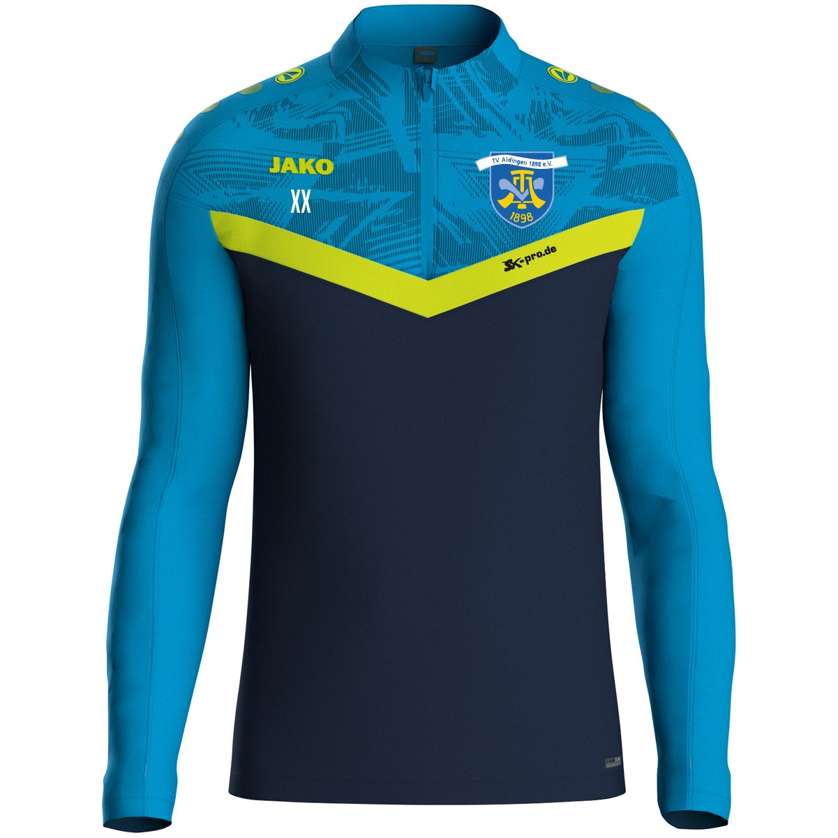 JAKO Ziptop Iconic inkl.Wappen und Vereinsname (Initialen optional)