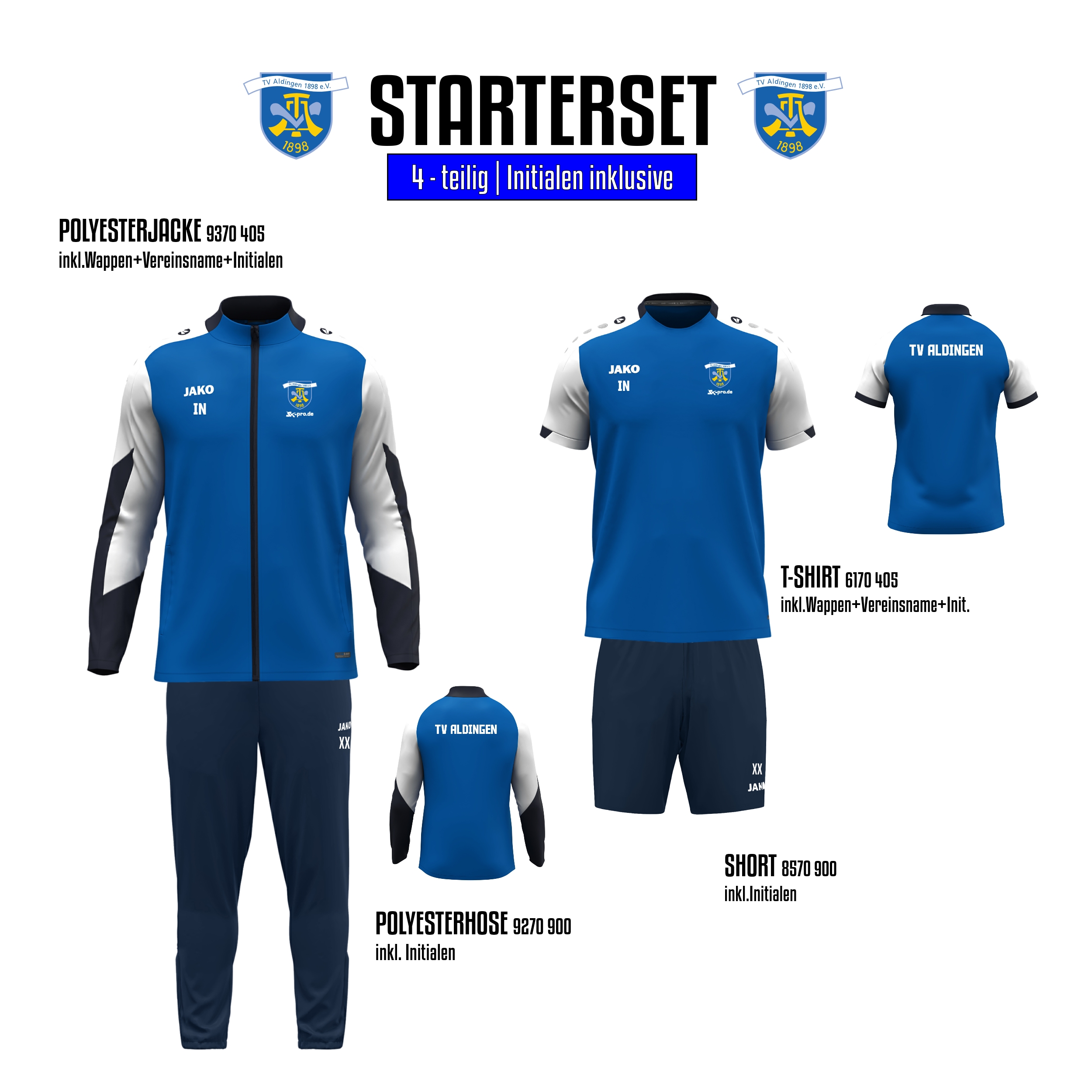 % STARTER-SET 1 Kinder % inkl. Wappen, Vereinsname und Initialen